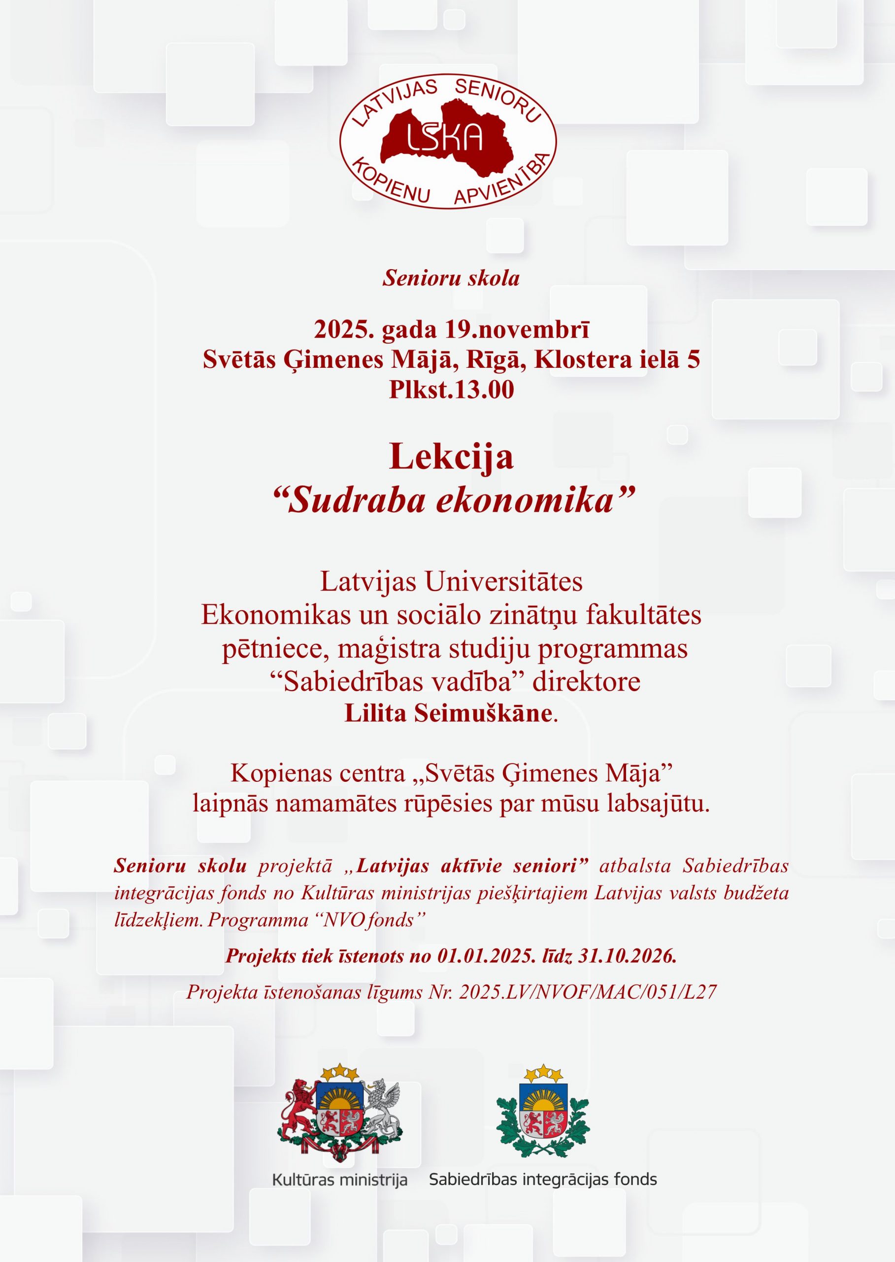 Lekcija “Sudraba ekonomika”