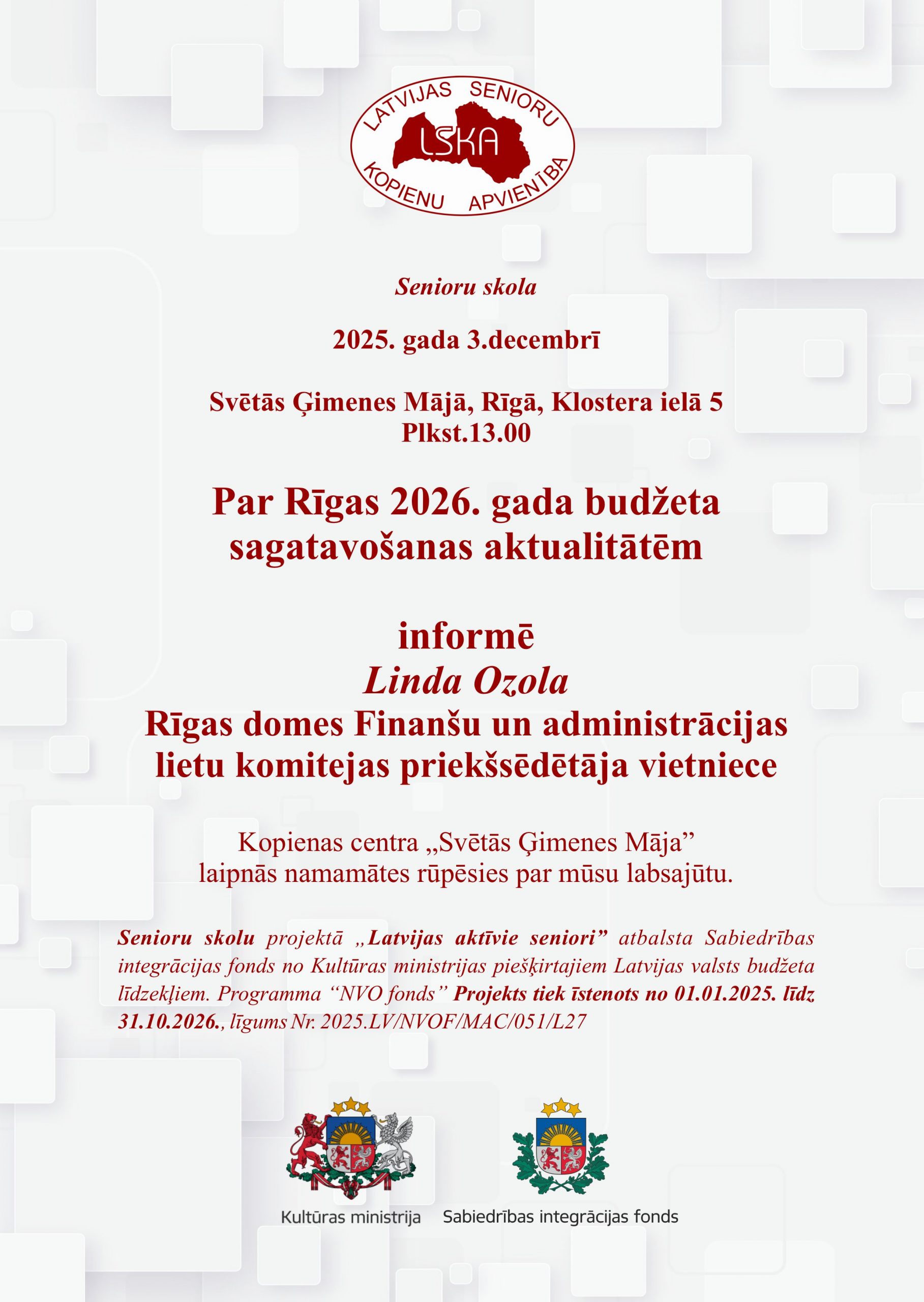 Par Rīgas 2026. gada budžeta sagatavošanas aktualitātēm