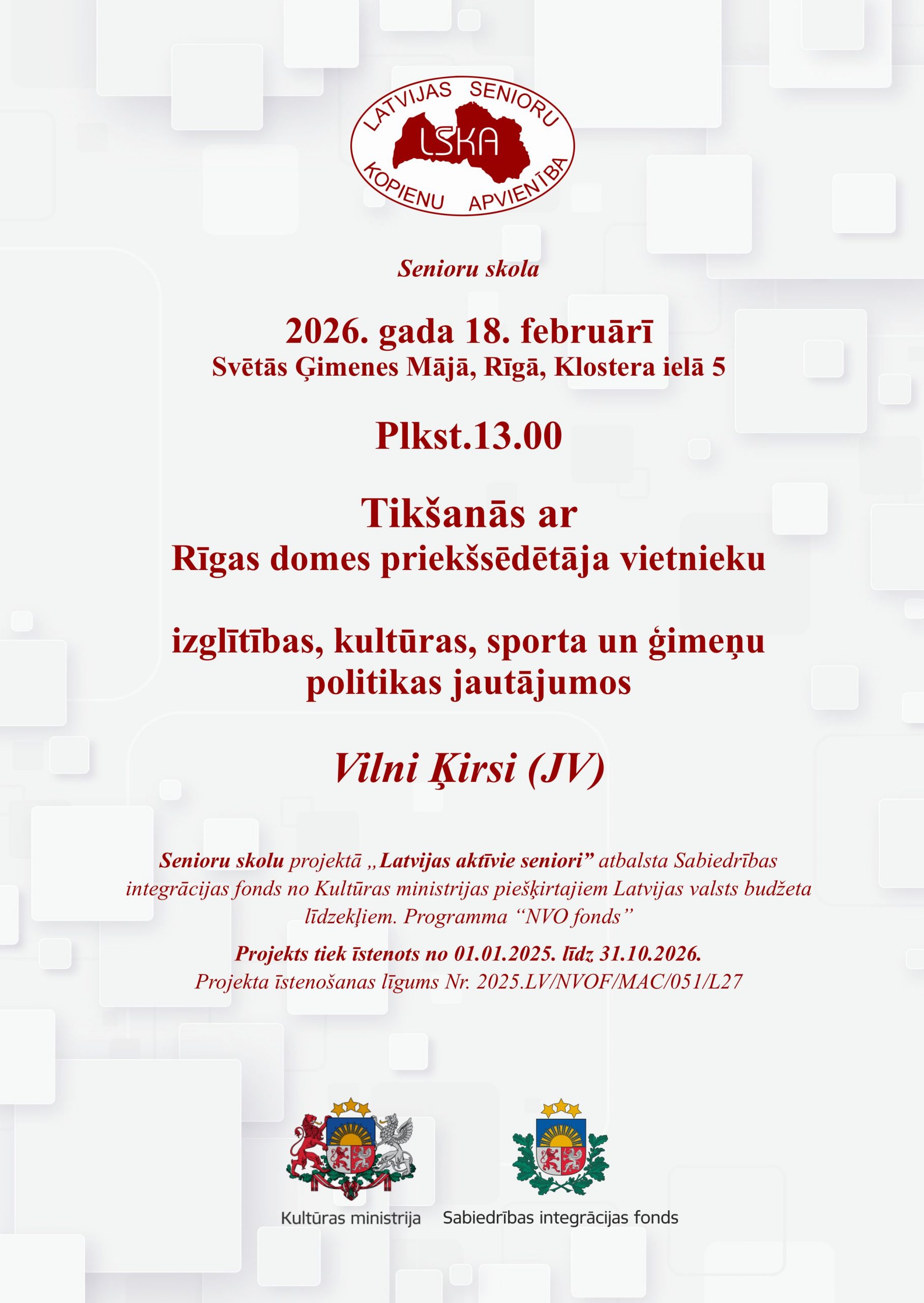 Tikšanās ar  Rīgas domes priekšsēdētāja vietnieku