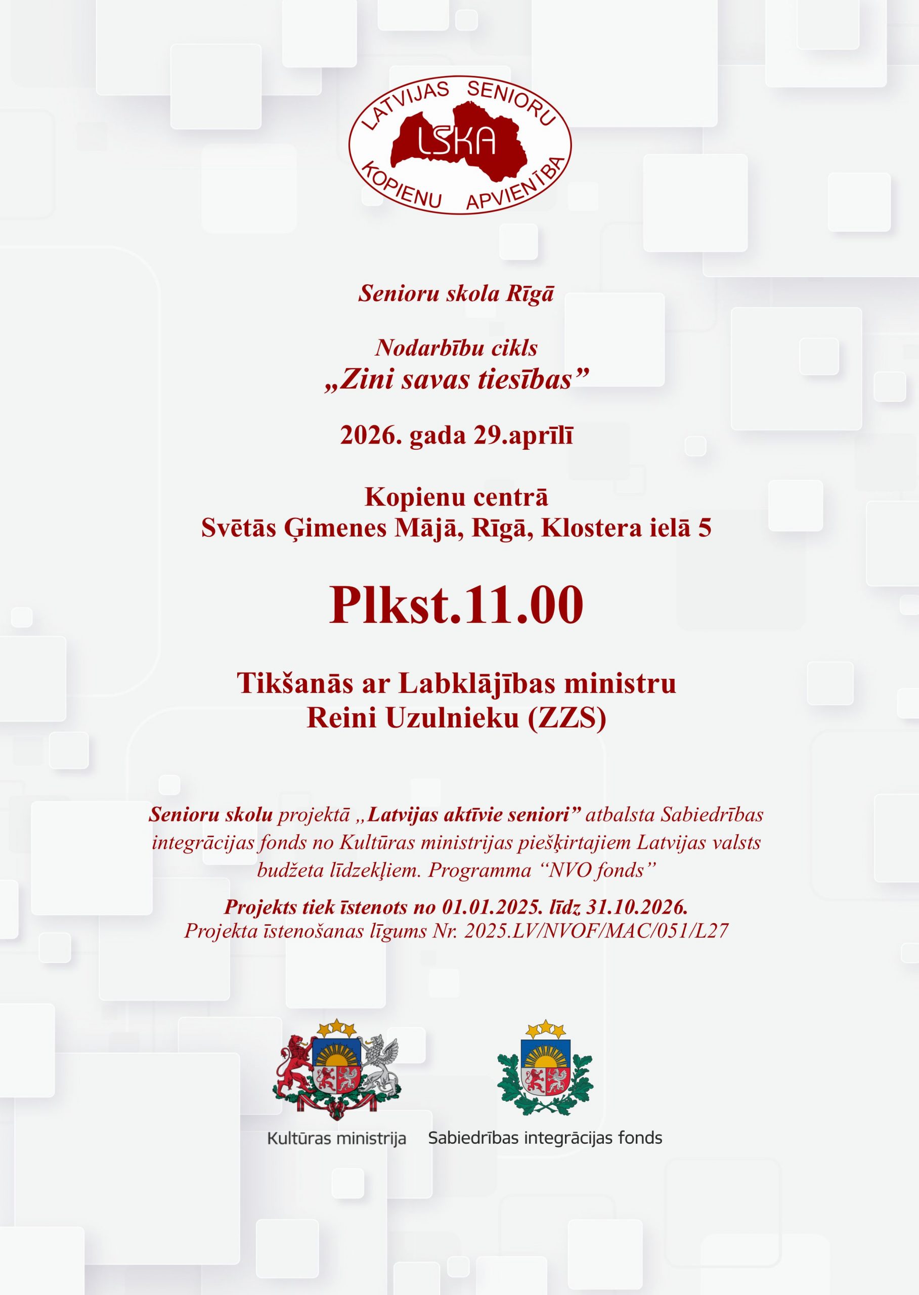 Tikšanās ar Labklājības ministru Reini Uzulnieku (ZZS)