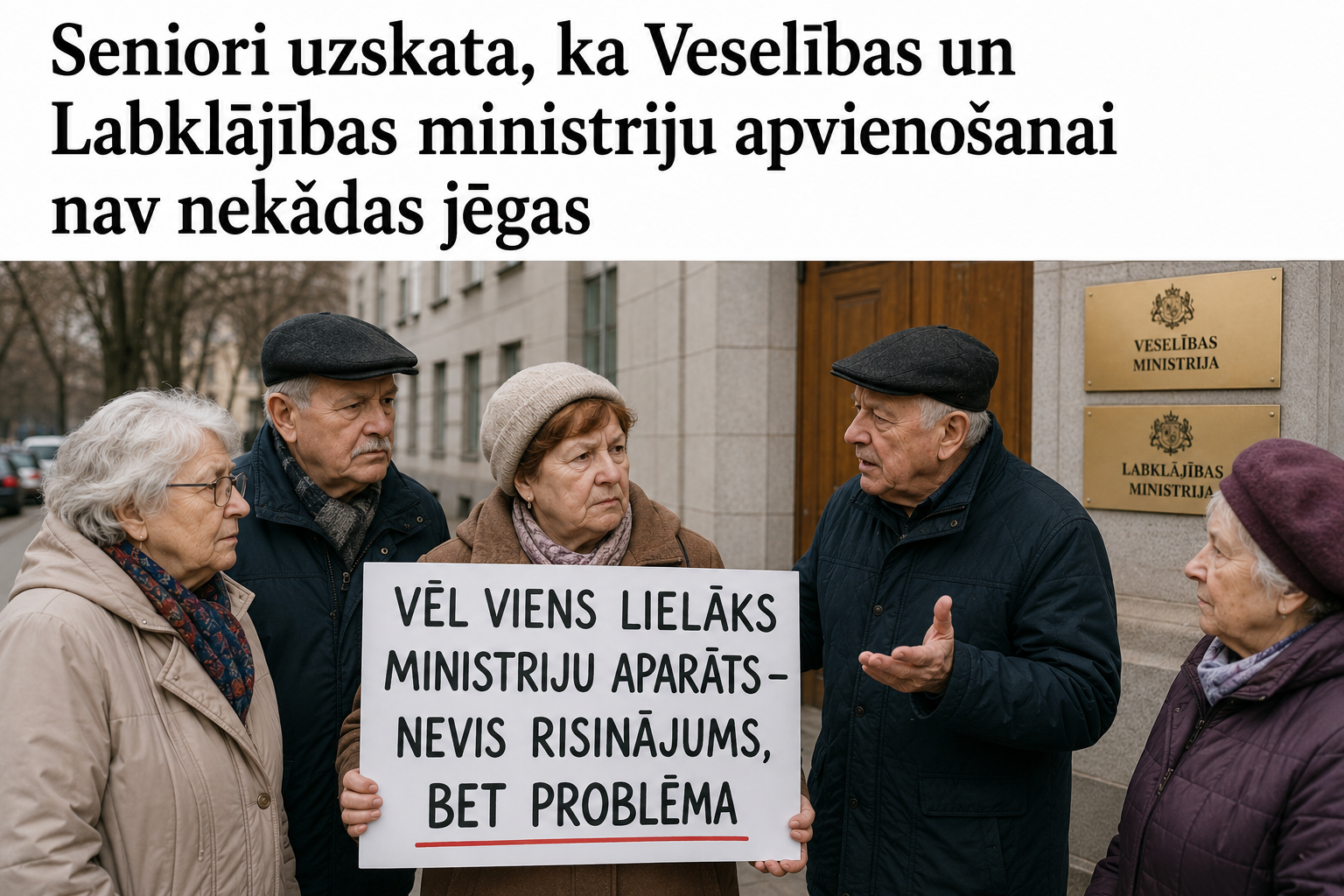 Seniori uzskata, ka Veselības un Labklājības ministriju apvienošanai nav nekādas jēgas