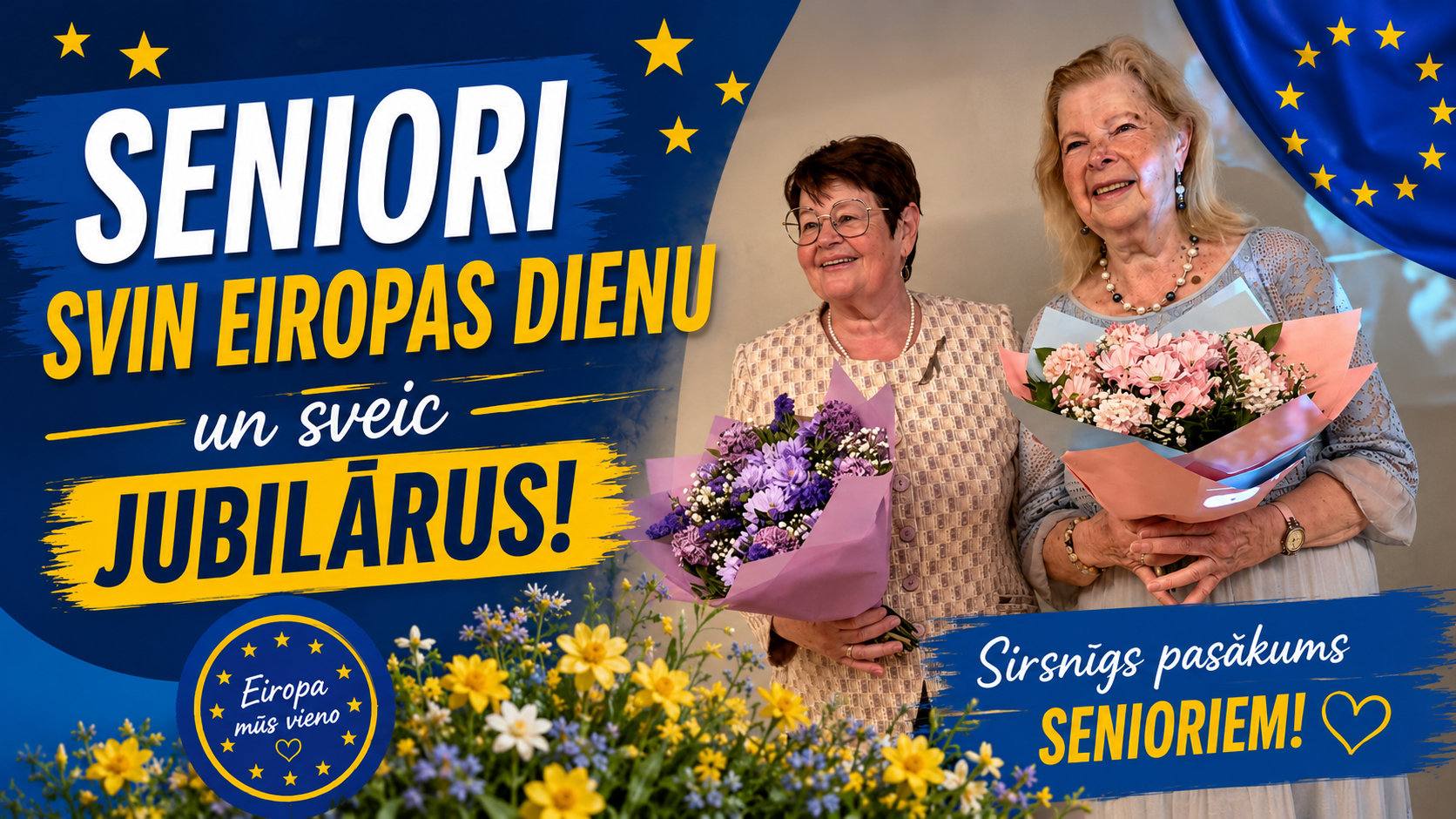 Seniori svin Eiropas dienu un sveic jubilārus